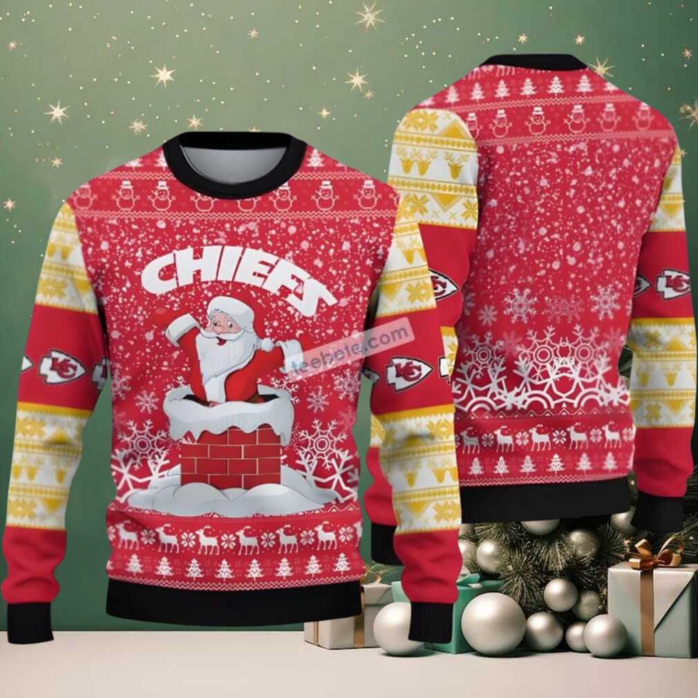Kansas City Chiefs Funny Santa Claus Ugly Christmas Sweater Vacation Red, hoodie, sweater, long sleeve and tank top Kansas City Chiefs Funny Santa Claus Ugly Christmas Sweater Vacation Red