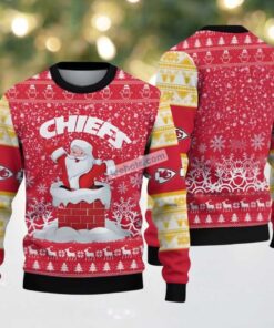 Kansas City Chiefs Funny Santa Claus Ugly Christmas Sweater Vacation Red, hoodie, sweater, long sleeve and tank top Kansas City Chiefs Funny Santa Claus Ugly Christmas Sweater Vacation Red