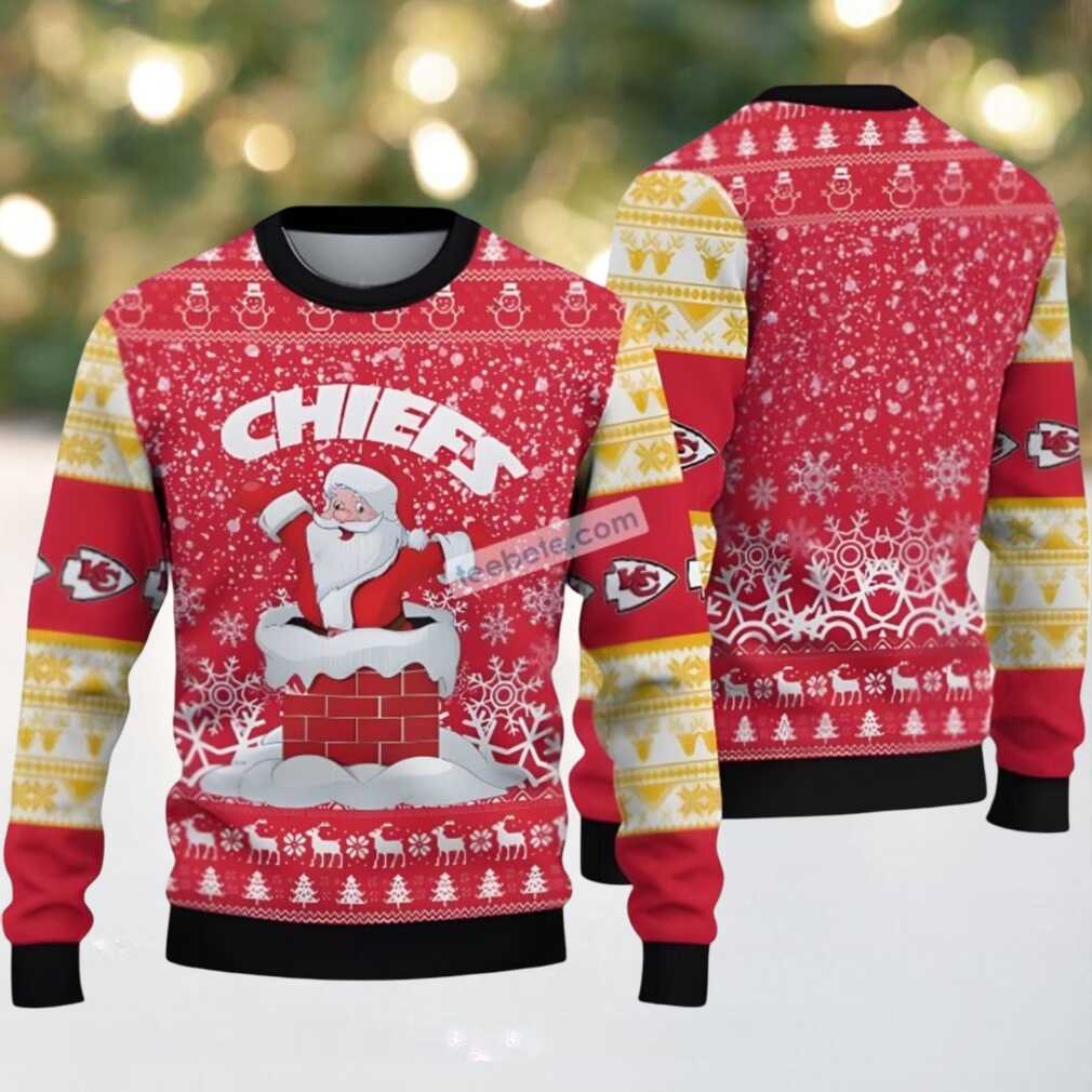 Kansas City Chiefs Funny Santa Claus Ugly Christmas Sweater Vacation Red, hoodie, sweater, long sleeve and tank top Kansas City Chiefs Funny Santa Claus Ugly Christmas Sweater Vacation Red