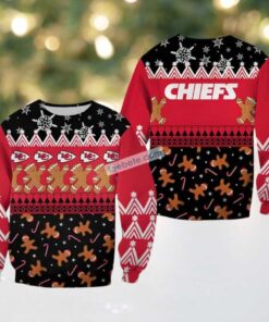 Kansas City Chiefs Gingerbread Man Fans Ugly Christmas Sweater Red Funny