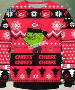Kansas City Chiefs Grinch Fan Ugly Xmas Sweater Party Red Kansas City Chiefs Grinch Fan Ugly Xmas Sweater Party Red