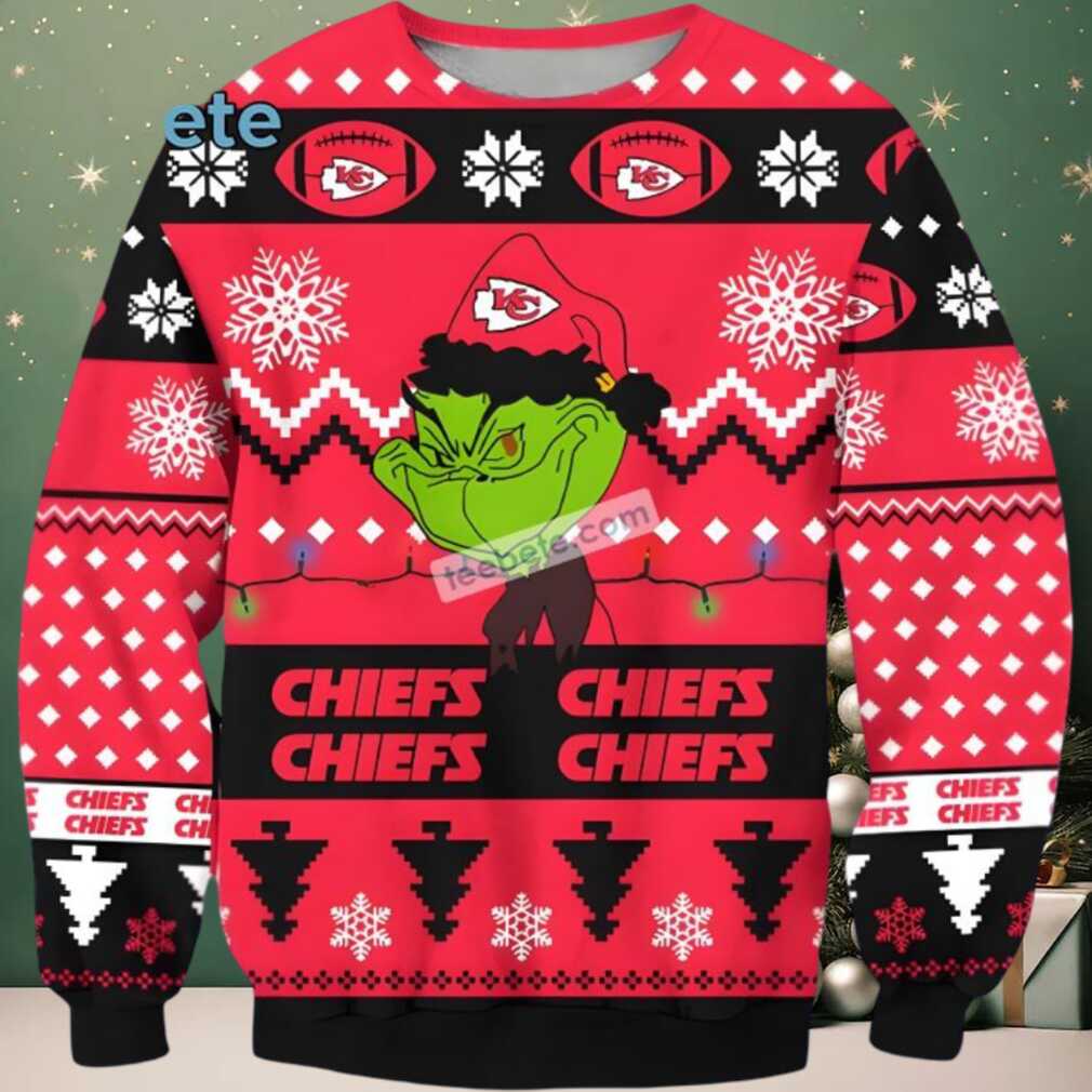 Kansas City Chiefs Grinch Fan Ugly Xmas Sweater Party Red Kansas City Chiefs Grinch Fan Ugly Xmas Sweater Party Red