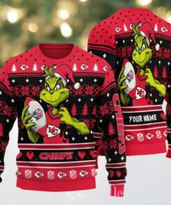 Kansas City Chiefs Grinch With Ball NFL Ugly Christmas Sweater