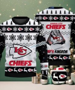 Kansas City Chiefs Kingdom Ugly Sweaters For Christmas Black Mens