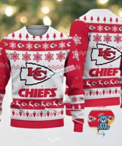 Kansas City Chiefs Merry Christmas Ugly Sweaters For Couples Red