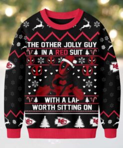 Kansas City Chiefs Official NFL Deadpool Christmas Ugly Sweater NY