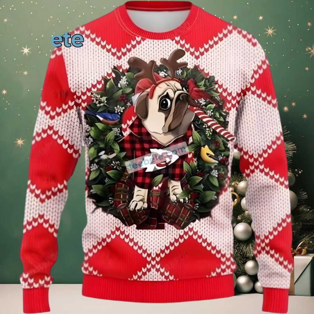 Kansas City Chiefs Pug Dog Ugly Xmas Sweater Red Kansas City Chiefs Pug Dog Ugly Xmas Sweater Red