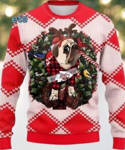 Kansas City Chiefs Pug Dog Ugly Xmas Sweater Red