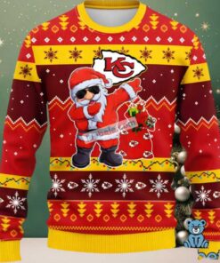 Kansas City Chiefs Santa Claus Dance Ugly Sweaters For Couples Red Kansas City Chiefs Santa Claus Dance Ugly Sweaters For Couples Red