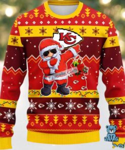 Kansas City Chiefs Santa Claus Dance Ugly Sweaters For Couples Red