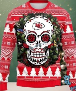 Kansas City Chiefs Skull Flower Most Ugly Christmas Sweater Red Kansas City Chiefs Skull Flower Most Ugly Christmas Sweater Red
