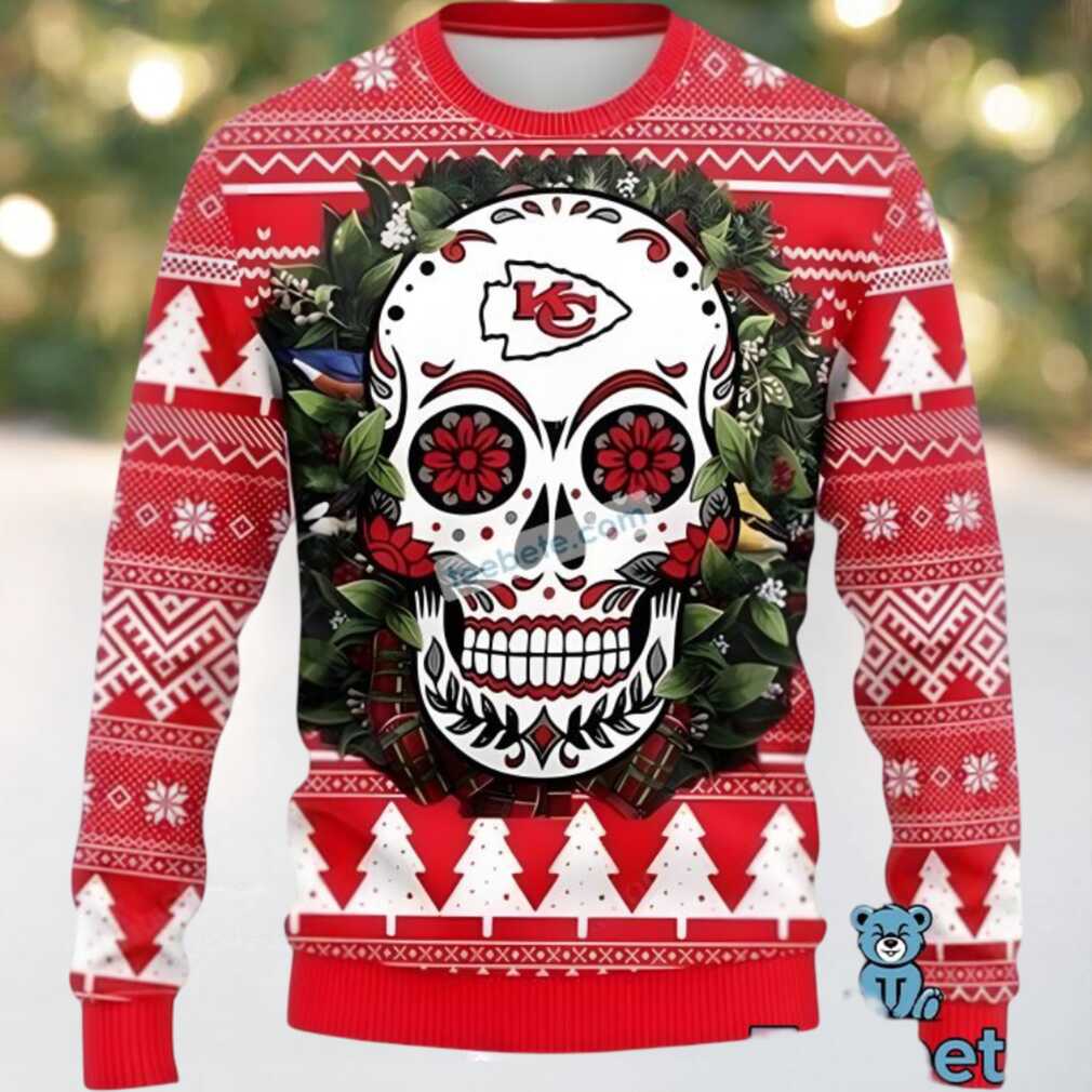 Kansas City Chiefs Skull Flower Most Ugly Christmas Sweater Red Kansas City Chiefs Skull Flower Most Ugly Christmas Sweater Red