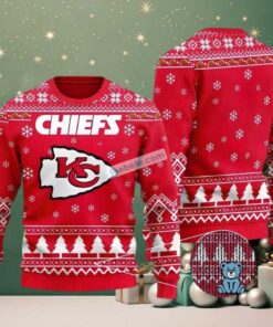 Kansas City Chiefs Snowflakes Pattern Ugly Christmas Sweaters Family Red Kansas City Chiefs Snowflakes Pattern Ugly Christmas Sweaters Family Red