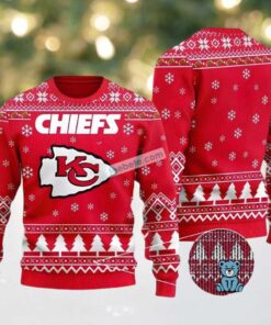 Kansas City Chiefs Snowflakes Pattern Ugly Christmas Sweaters Family Red