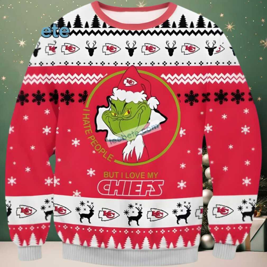 Kansas City Chiefs The Grinch Love Funny Ugly Xmas Sweaters Red Kansas City Chiefs The Grinch Love Funny Ugly Xmas Sweaters Red