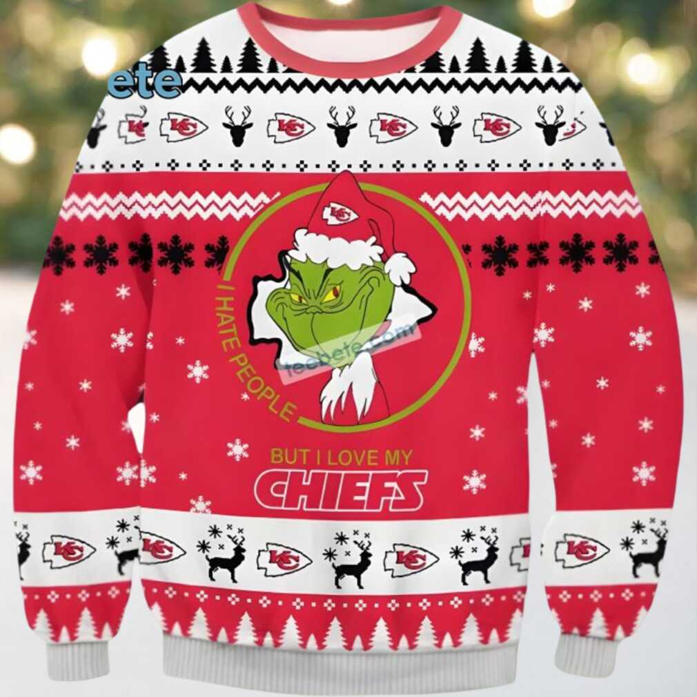 Kansas City Chiefs The Grinch Love Funny Ugly Xmas Sweaters Red Kansas City Chiefs The Grinch Love Funny Ugly Xmas Sweaters Red