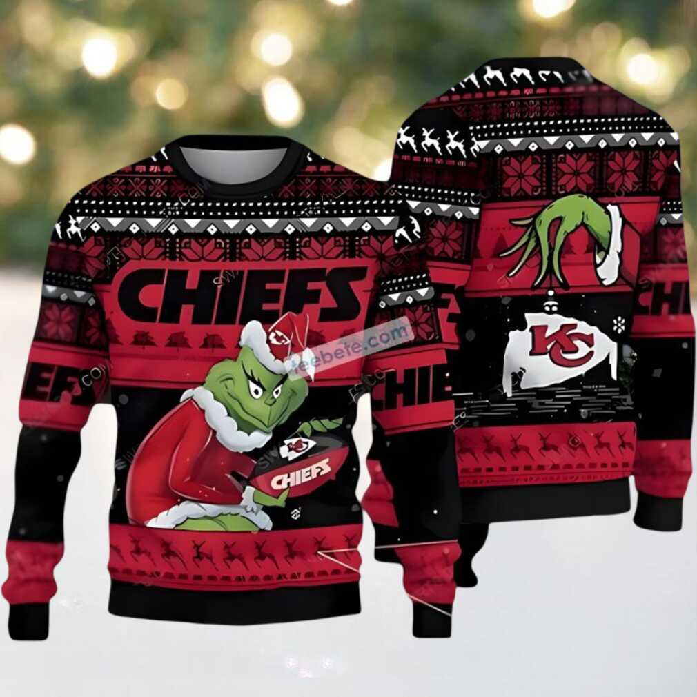 Kansas City Chiefs The Grinch Stole Ball Ugly Christmas Sweatshirt Red Kansas City Chiefs The Grinch Stole Ball Ugly Christmas Sweatshirt Red