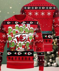 Kansas City Chiefs The Grinch Team Ugliest Ugly Christmas Sweater Red
