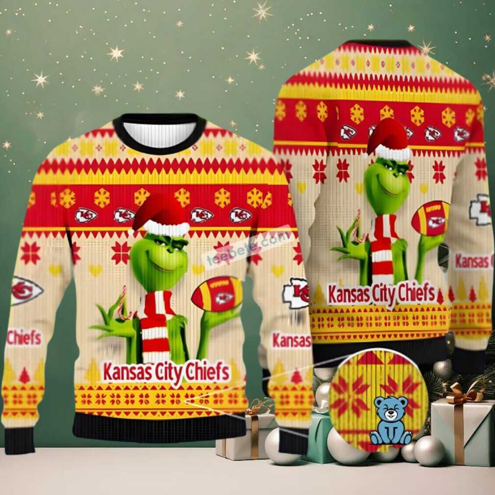 Kansas City Chiefs The Grinch Ugly Sweaters For Couples Red Kansas City Chiefs The Grinch Ugly Sweaters For Couples Red