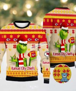Kansas City Chiefs The Grinch Ugly Sweaters For Couples Red