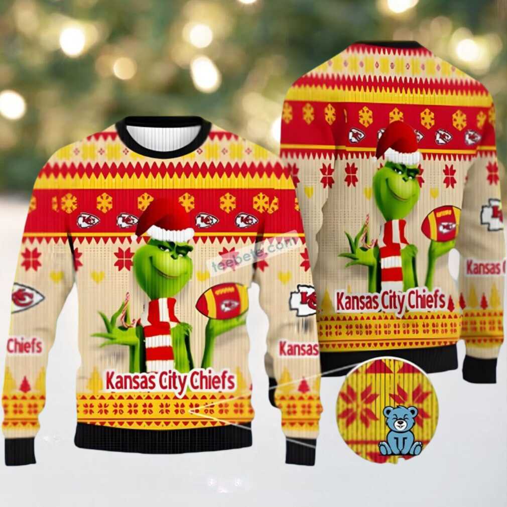 Kansas City Chiefs The Grinch Ugly Sweaters For Couples Red Kansas City Chiefs The Grinch Ugly Sweaters For Couples Red
