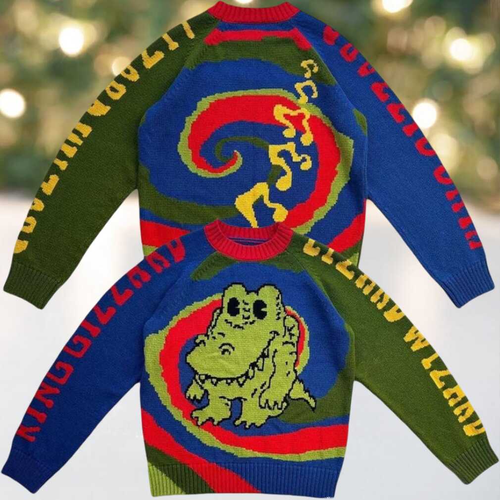 King Gizzard And The Lizard Wizard The Funny Crocodile Knitted Ugly Christmas Sweater King Gizzard And The Lizard Wizard The Funny Crocodile Knitted Ugly Christmas Sweater