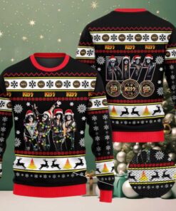 Kiss Band 50 Years Tour Xmas Holiday Style Gift For Fans Christmas Ugly Sweater