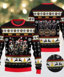 Kiss Band 50 Years Tour Xmas Holiday Style Gift For Fans Christmas Ugly Sweater