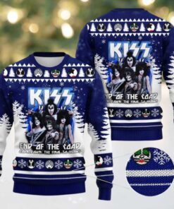 Kiss Band End Of The Road The Final 50 Shows Band Members Graphic 2025 Ugly Christmas Sweater