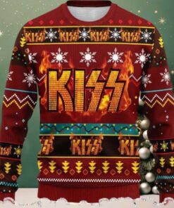 Kiss Fire Logo Rock Fan Lover Ugly Christmas Sweater