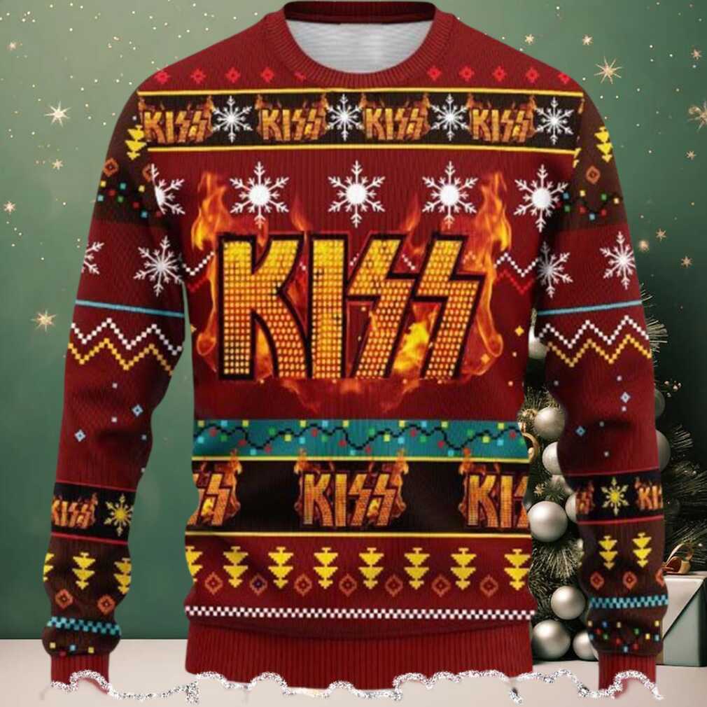 Kiss Fire Logo Rock Fan Lover Ugly Christmas Sweater Kiss Fire Logo Rock Fan Lover Ugly Christmas Sweater