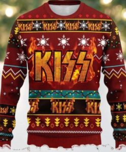Kiss Fire Logo Rock Fan Lover Ugly Christmas Sweater