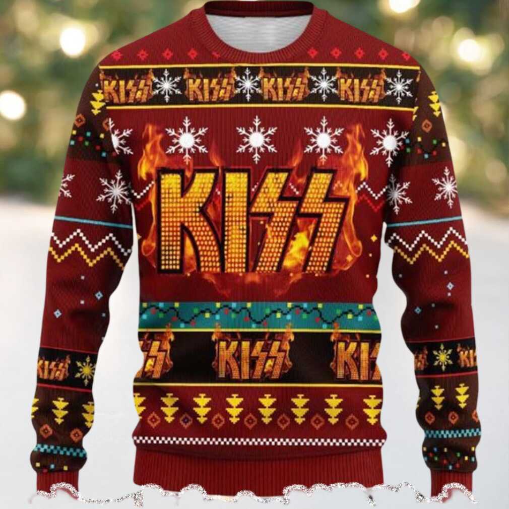 Kiss Fire Logo Rock Fan Lover Ugly Christmas Sweater Kiss Fire Logo Rock Fan Lover Ugly Christmas Sweater