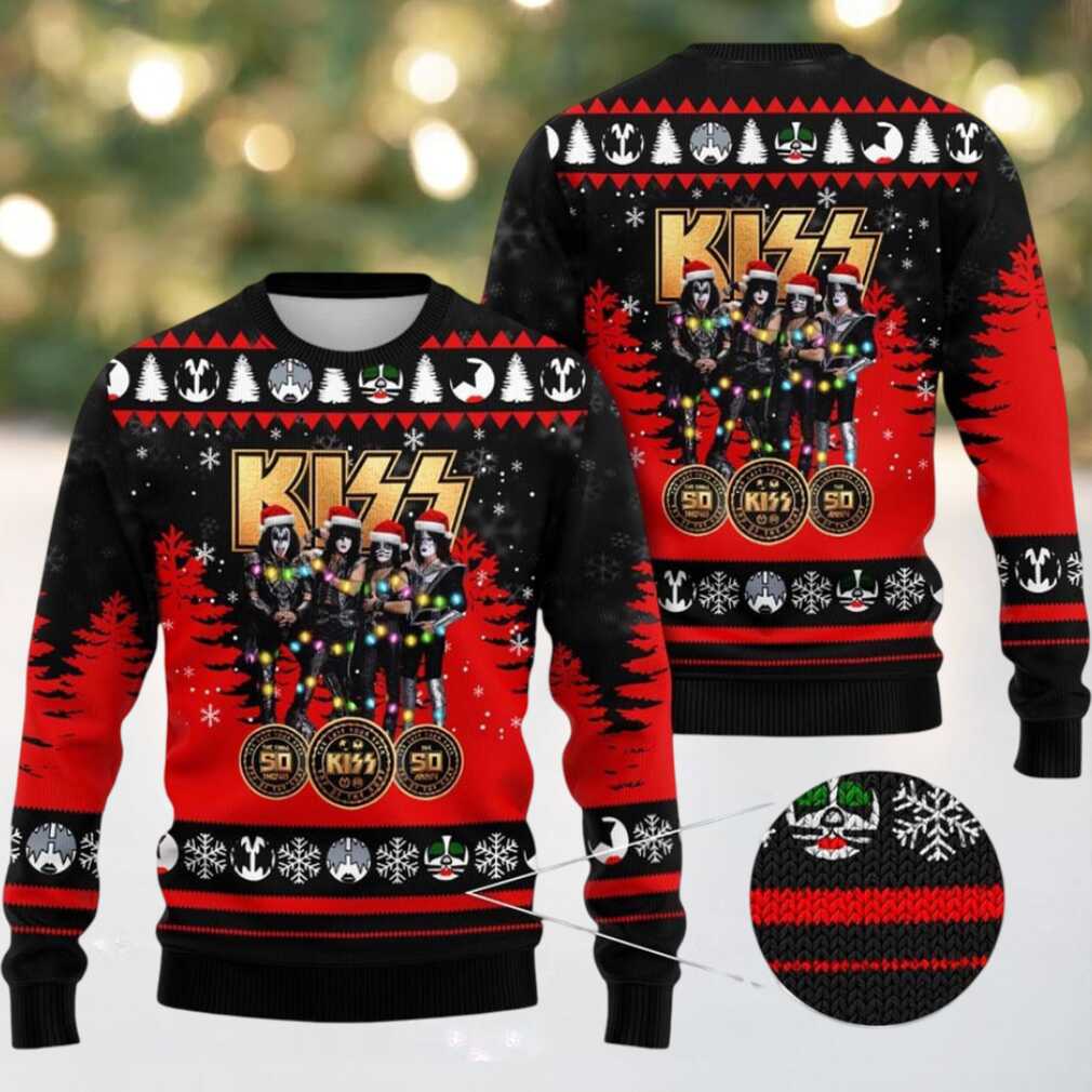 Kiss Members With Santa Hats End Of The Road The Final 50 Shows Anniversary Gift For Fans Ugly Christmas Sweater Kiss Members With Santa Hats End Of The Road The Final 50 Shows Anniversary Gift For Fans Ugly Christmas Sweater