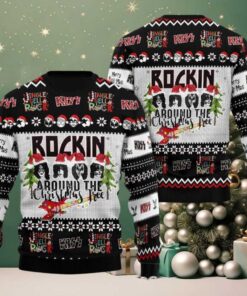 Kiss Rockin Around The Christmas Tree Jingle Bell Rock Funny Ugly Christmas Sweater