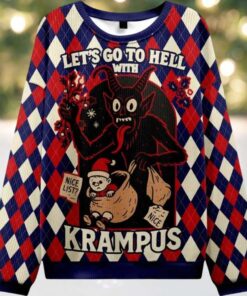 Krampus Grabs Children Christmas Ugly Sweater