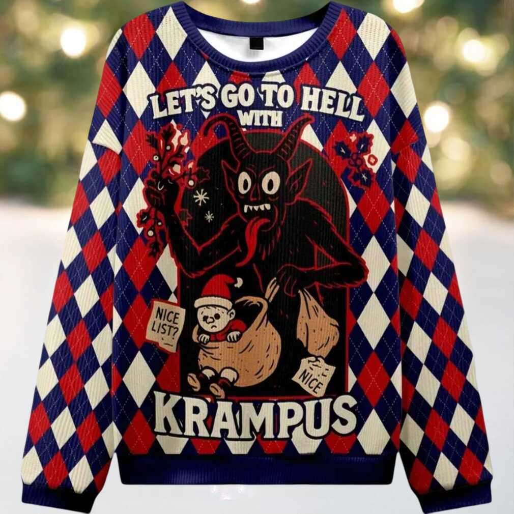 Krampus Grabs Children Christmas Ugly Sweater Krampus Grabs Children Christmas Ugly Sweater