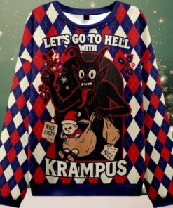 Krampus Grabs Children Christmas Ugly Sweater
