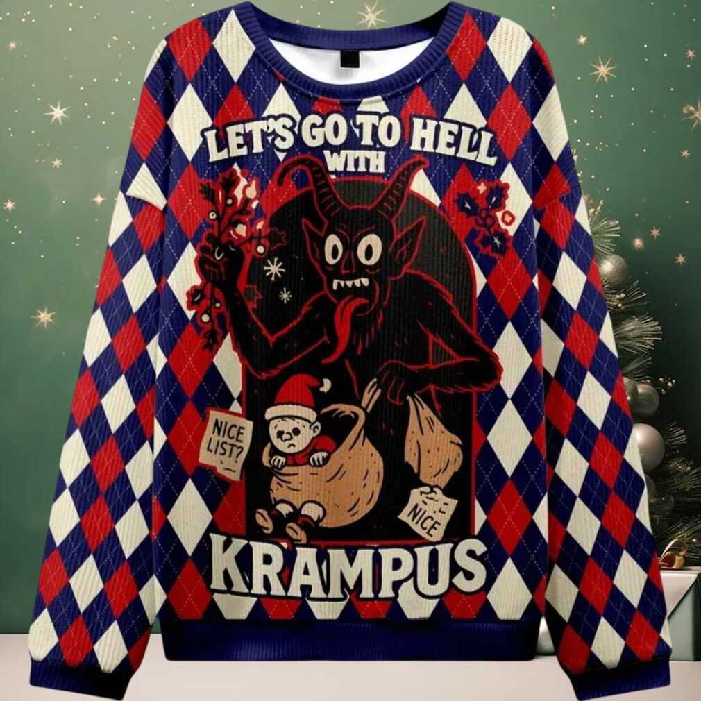 Krampus Grabs Children Christmas Ugly Sweater Krampus Grabs Children Christmas Ugly Sweater