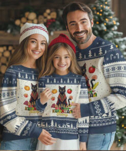 Kwanzaa Blessings Ugly Christmas Sweater Funny Cat African Heritage Gift