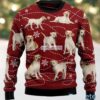 Claus Bernese Mountain Dog Family Ugly Christmas Sweater Red Green Claus Bernese Mountain Dog Family Ugly Christmas Sweater Red Green