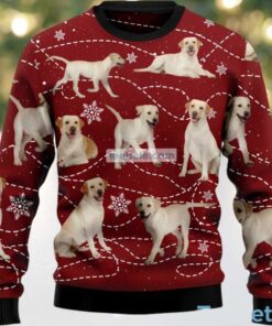 Labrador Retriever Dog Mom Ugly Christmas Sweatshirt Womens Red