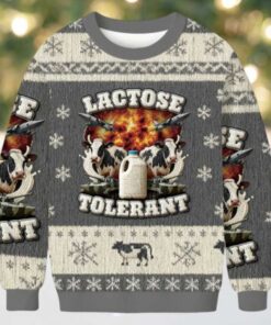 Lactose Tolerant Funny Meme Christmas Ugly Sweatshirt