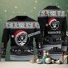 Las Vegas Raiders Santa Claus Christmas Ugly Christmas Sweater Black Las Vegas Raiders Santa Claus Christmas Ugly Christmas Sweater Black