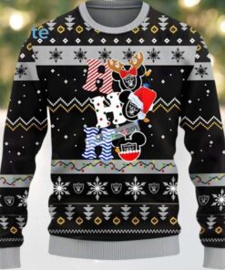 Las Vegas Raiders Ho Ho Ho Santa Hat Best Christmas Ugly Sweaters Black