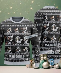 Las Vegas Raiders Mickey Mouse Ugly Christmas Sweaters Best Black Grey Las Vegas Raiders Mickey Mouse Ugly Christmas Sweaters Best Black Grey