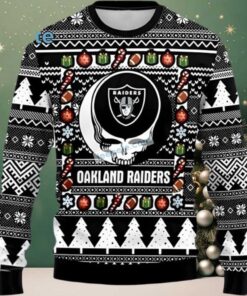Las Vegas Raiders Oakland Grateful Dead Ugly Sweaters For Christmas Black Mens Las Vegas Raiders Oakland Grateful Dead Ugly Sweaters For Christmas Black Mens