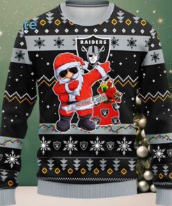 Las Vegas Raiders Santa Claus Ugly Sweater Christmas Party Black Grey Las Vegas Raiders Santa Claus Ugly Sweater Christmas Party Black Grey