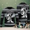 Las Vegas Raiders Minion Wreath Ugly Christmas Sweater Ladies Grey