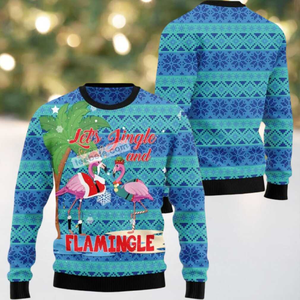 Lets Jingle And Flamingle Flamingo Ugly Christmas Sweater Lets Jingle And Flamingle Flamingo Ugly Christmas Sweater